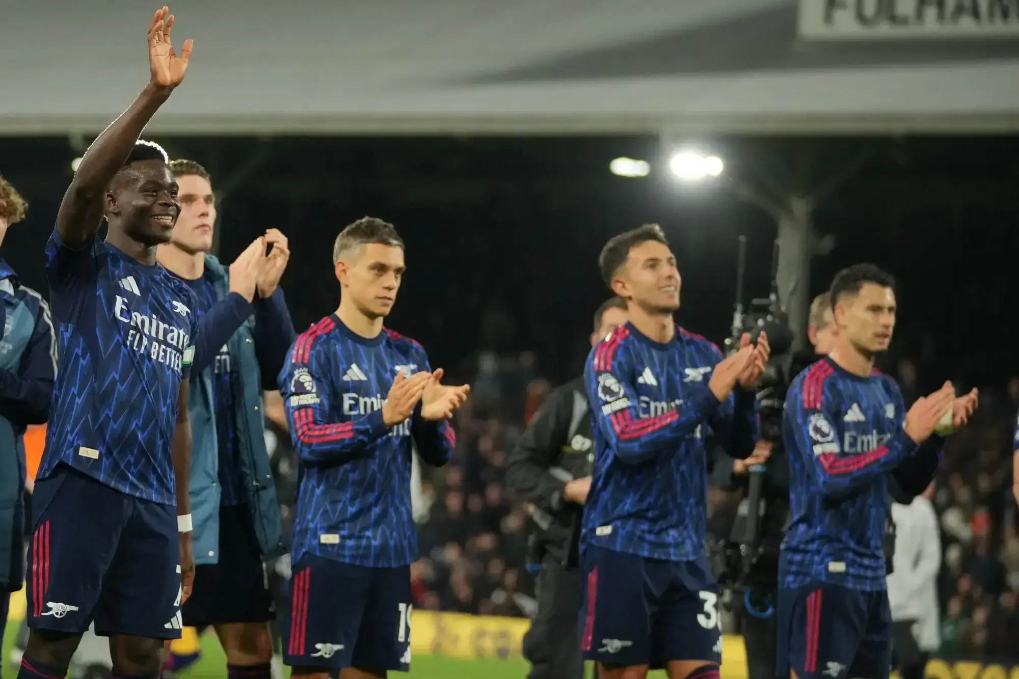 Arsenal players after the match against Fulham