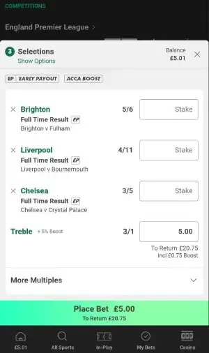 bet365 bet slip