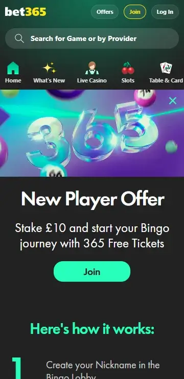 bet365 bingo bonus
