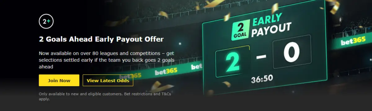 Bet365 early payout bonus