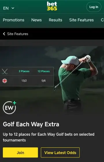 bet365 golf betting bonuses