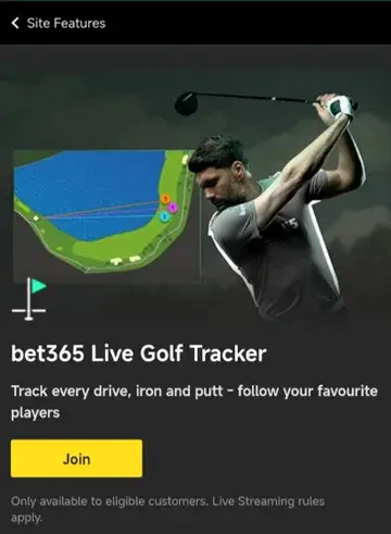bet365 golf live betting