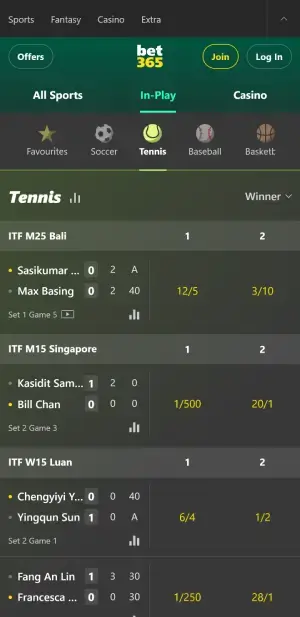 bet365 live betting on sports