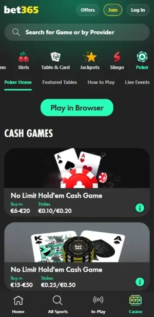 bet365 poker games