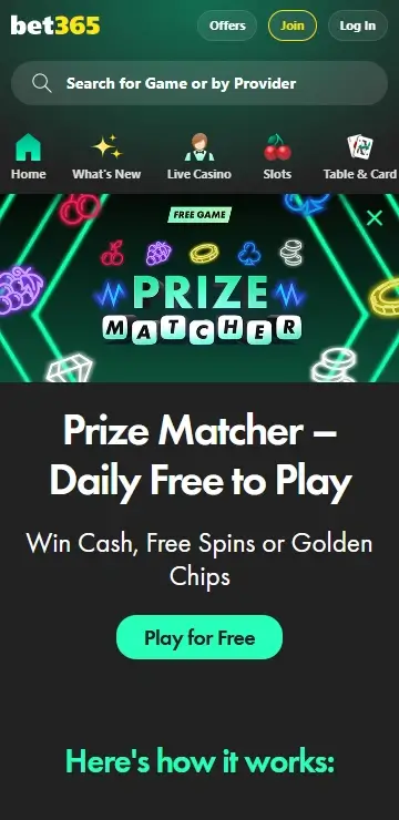 bet365 prize matcher