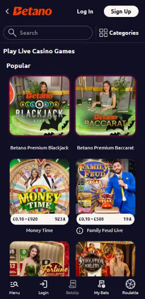 Betano Live Casino
