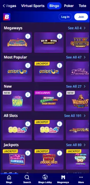 Betfred bingo side games