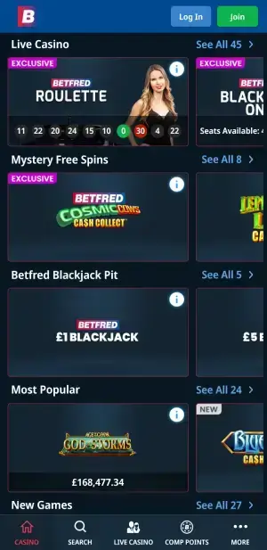 betfred casino games