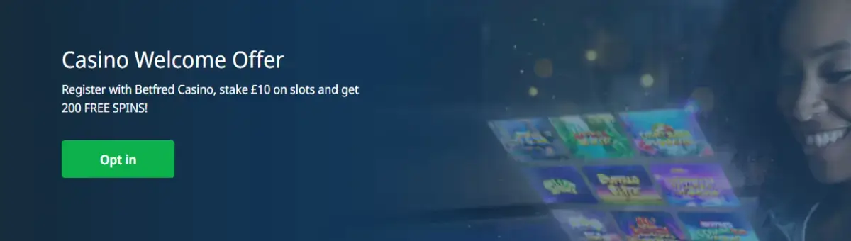 Betfred casino welcome bonus