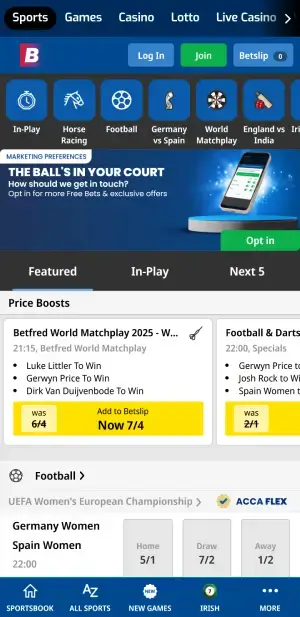 Betfred homepage