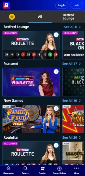 Betfred live casino games
