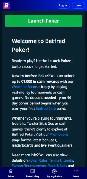 Betfred poker