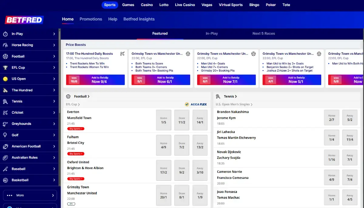 Betfred desktop screenshot