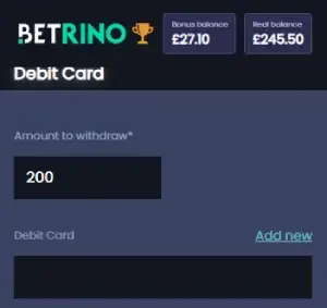 Betrino withdrawal