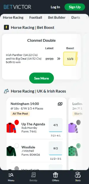 BetVictor Home Page Mobile
