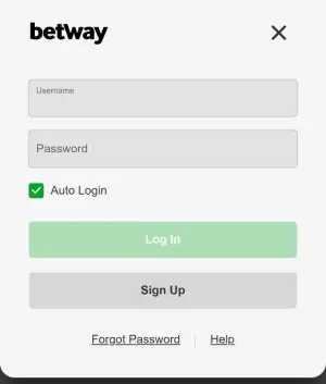 betway UK login form