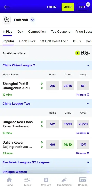 boylesports live football betting