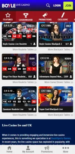 BoyleSports Live Casino