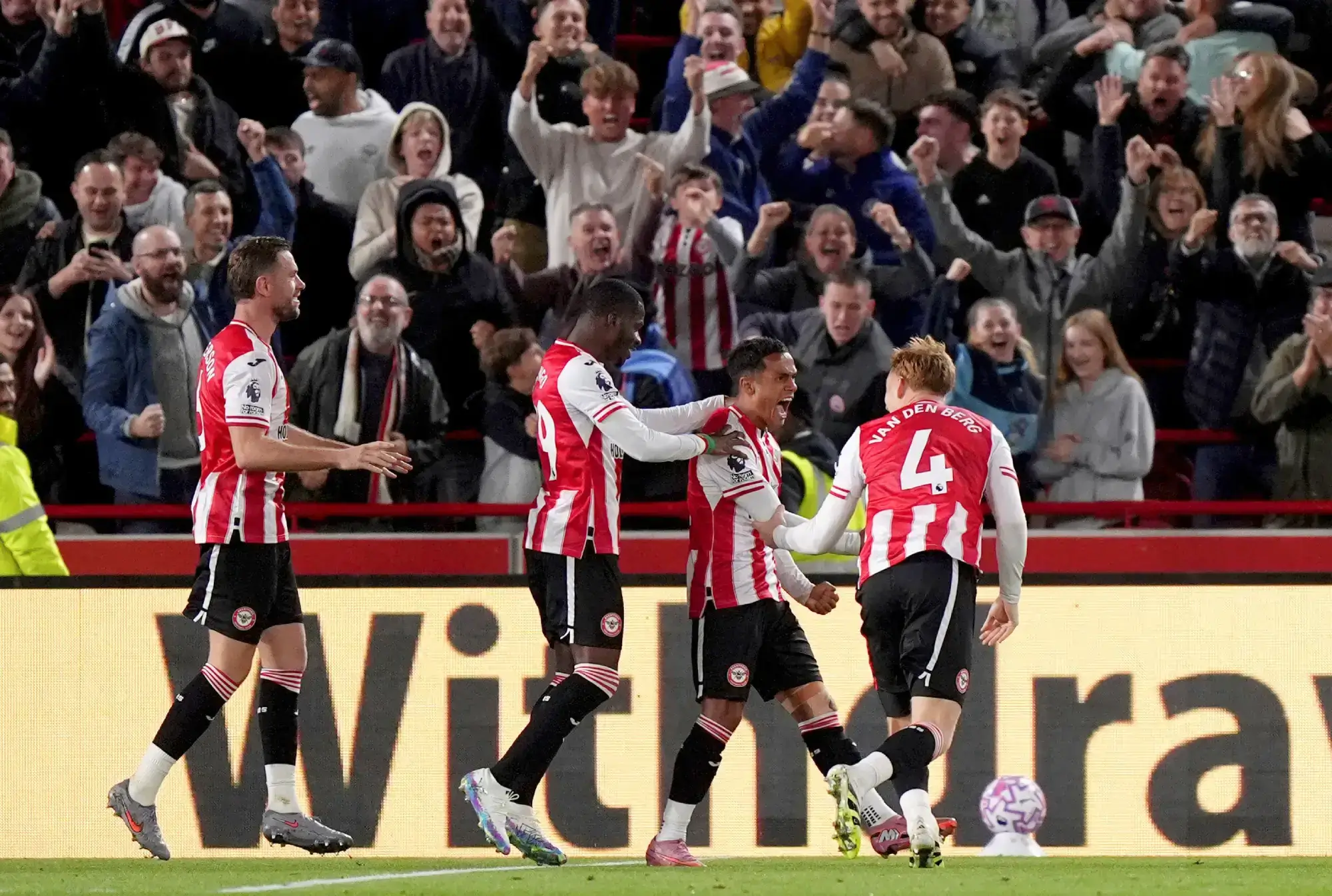 Brentford players celebrating