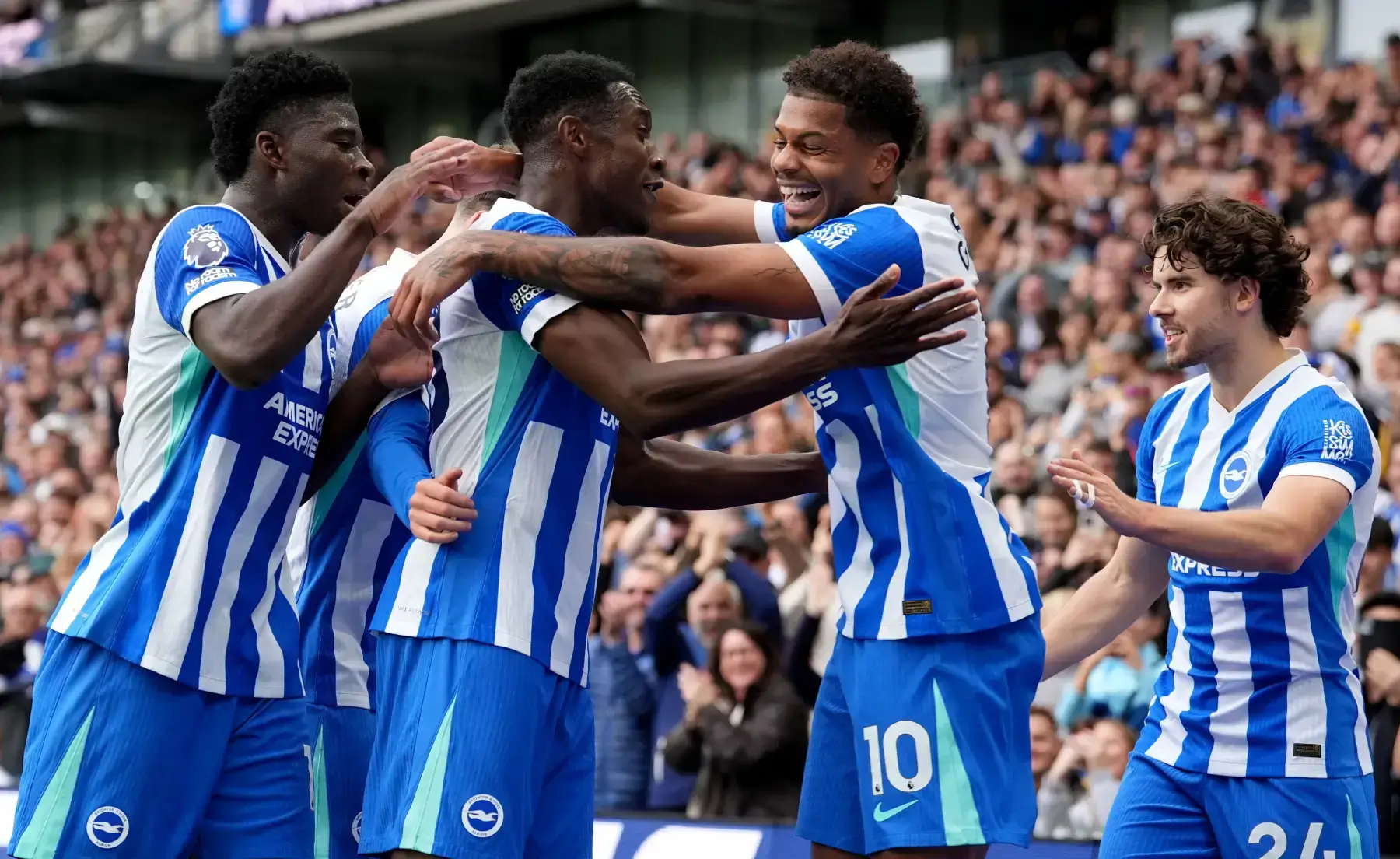 Brighton players celebrating