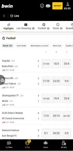 Bwin mobile live betting