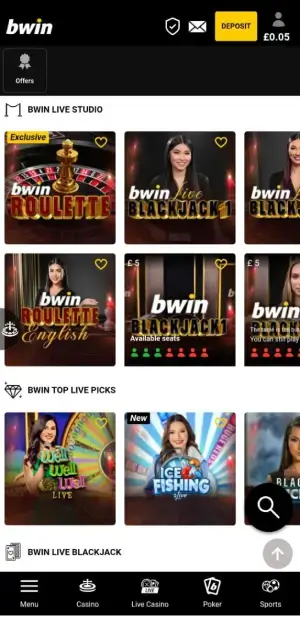 Bwin mobile live casino