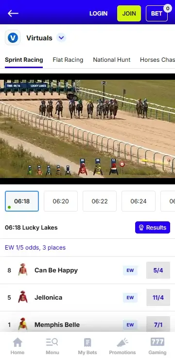 bylesports virtual horse racing betting