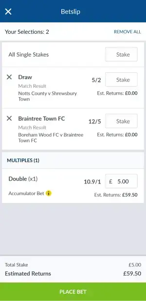 Coral betslip