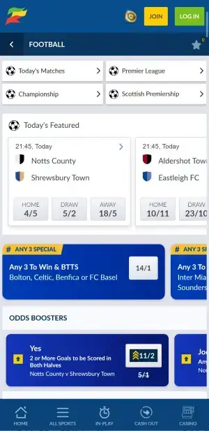 Coral Football bets