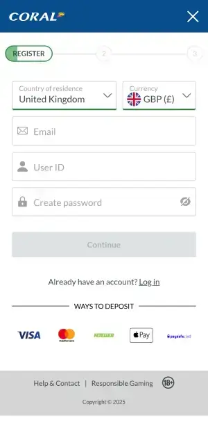 Coral registration form