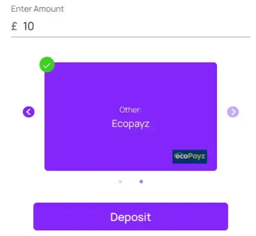 ecoPayz betting - deposit process