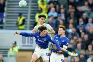 Everton & Man City Battle for the Ball
