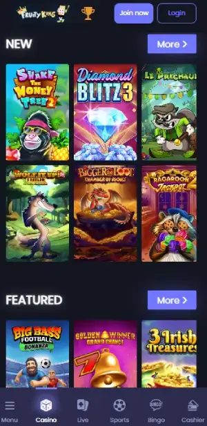 Fruity King casino games