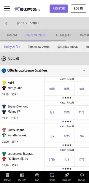 Hollywoodbets football betting