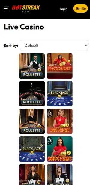 Hotstreak live casino
