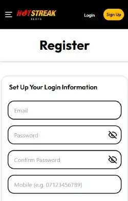 Hotstreak registration