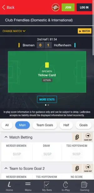 Ladbrokes live betting on football