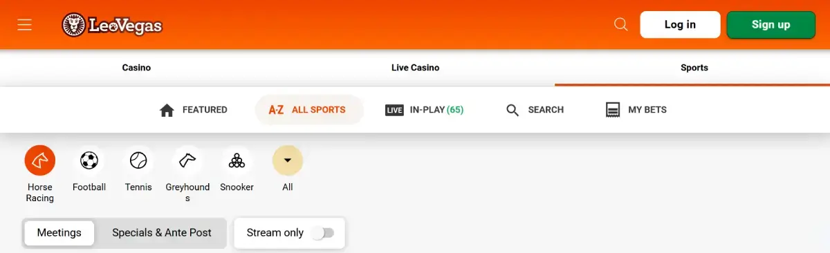 leovegas desktop platform