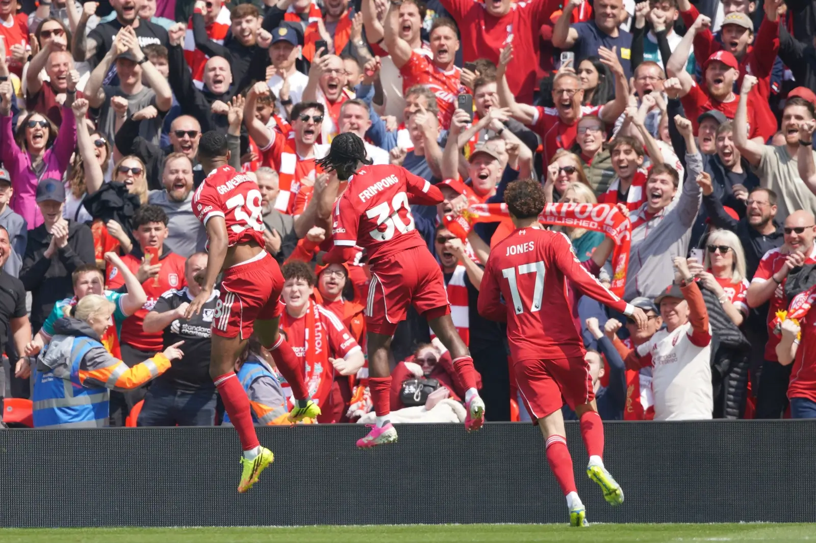 Liverpool Celebrates Scoring a Goal