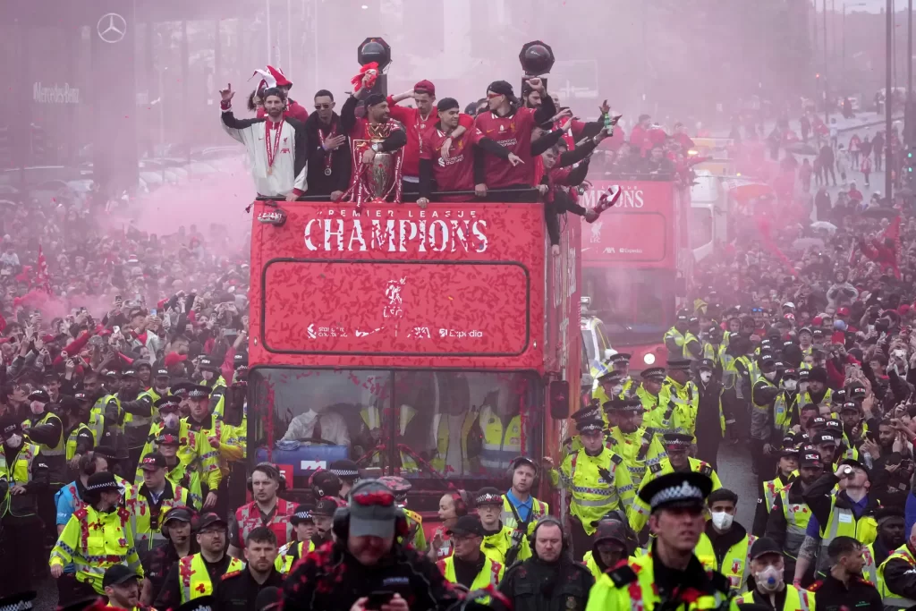 Liverpool with their EPL title