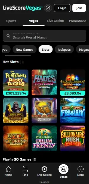 LiveScore Bet Casino Games