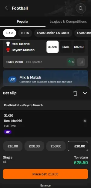 LiveScore Bet Place a Bet