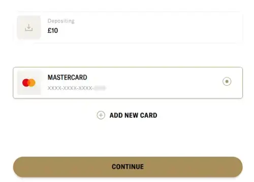 Mastercard betting - deposit