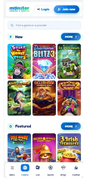 Monster Casino games
