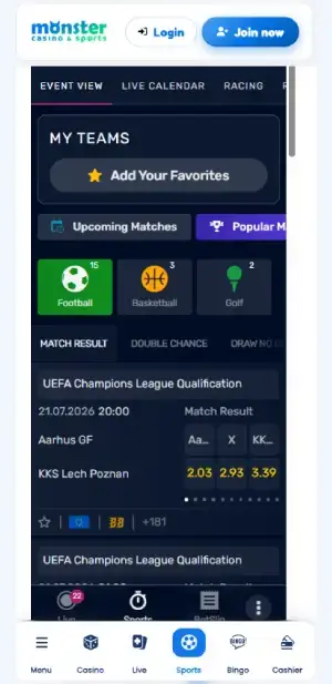 Monster casino sportsbook