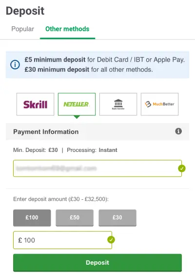 Neteller Deposit