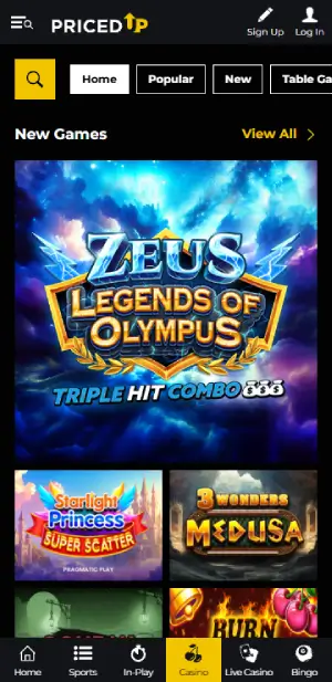 PricedUp Casino Games