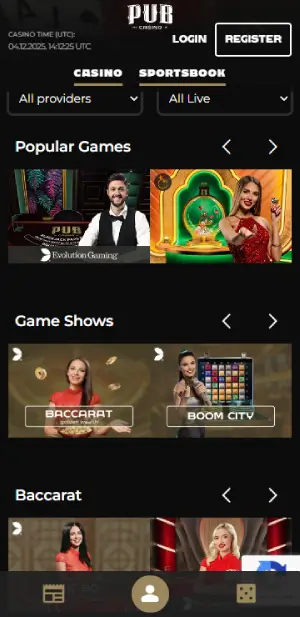 Pub Casino Live Games