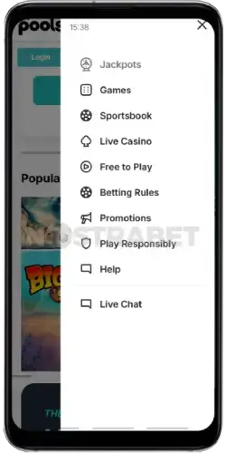The Pools mobile site