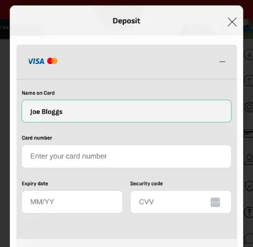 Visa Deposit into a betting site